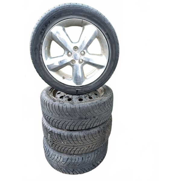 Five Used Car Tires with Rims