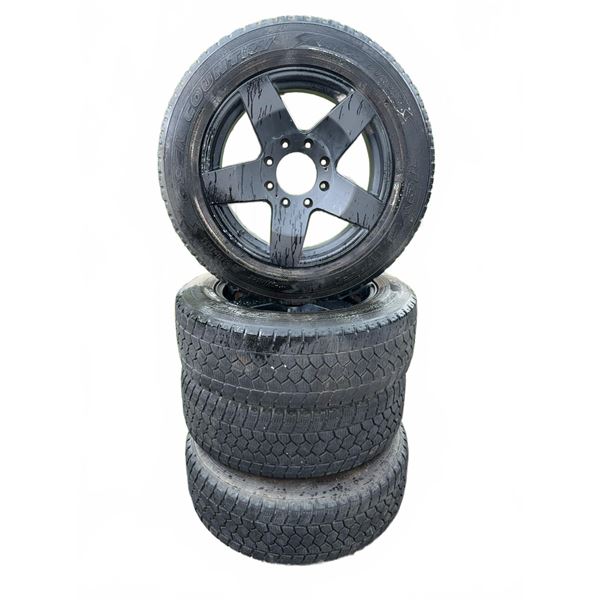 4 Toyo Open Country A/T Tires with Black 5-Spoke Vehicle Rims