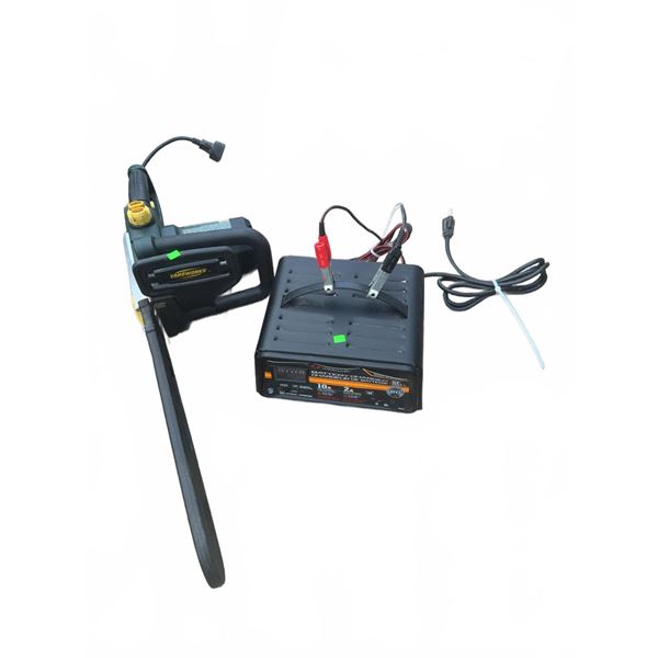 Yardworks Electric Chainsaw and MotoMaster Battery Charger