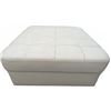 Image 2 : Square Tufted White Upholstered Ottoman and Wooden Side Table