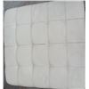 Image 3 : Square Tufted White Upholstered Ottoman and Wooden Side Table