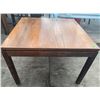 Image 6 : Square Tufted White Upholstered Ottoman and Wooden Side Table