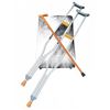 Image 1 : Hospital Bound Mobility Aids: Pair of Aluminium Crutches and Wooden Cane