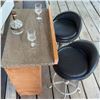 Image 2 : Wood Mini Bar w/ 3 Drawers & 2 Black Bar Stools