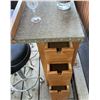 Image 5 : Wood Mini Bar w/ 3 Drawers & 2 Black Bar Stools