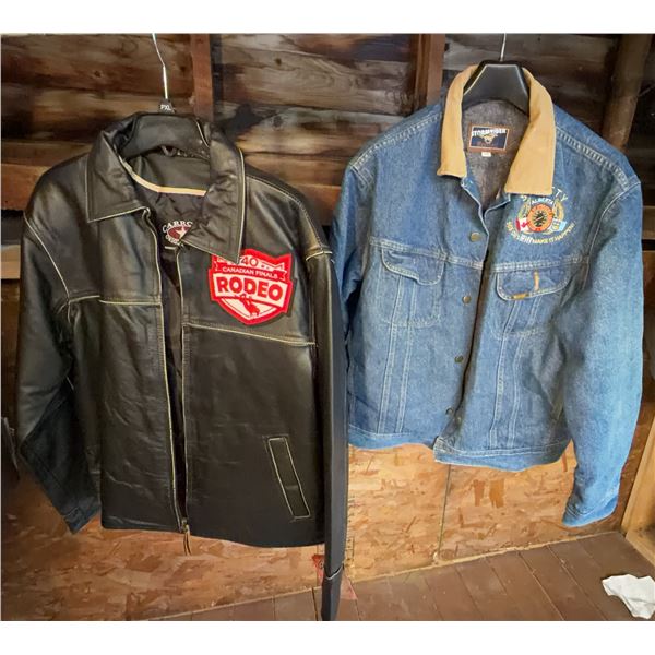 Carroll Original Wear Leather Rodeo Jacket & Stormrider Denim Safety Jacket, Size L
