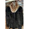 Image 1 : Hudson’s Bay Black Mink Fur Coat with Fur Collar and Cuffs