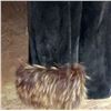 Image 4 : Hudson’s Bay Black Mink Fur Coat with Fur Collar and Cuffs