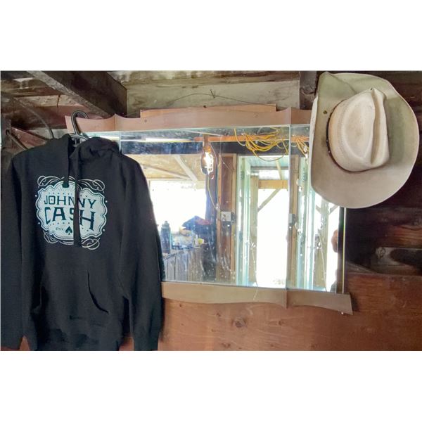 Johnny Cash Hoodie, Cowboy Hat and Decorative Wall Mirror