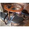 Image 4 : Circular Glass-Top Table with 4 Hiding Stools