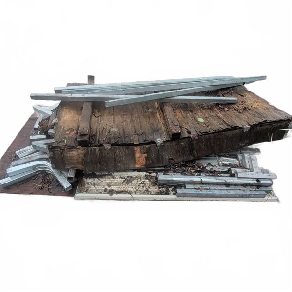 Unassembled Metal Car Port with Steel Frame Components