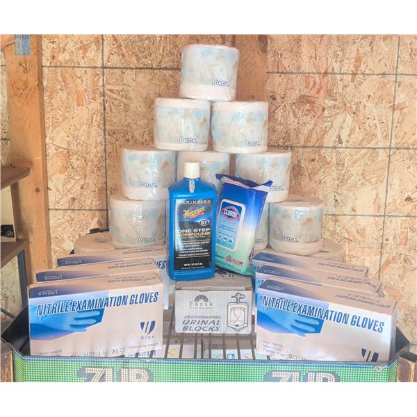 RV New Product Pack w/ 6 Boxes Exam Gloves, 15 Purex Septic Safe Toilet Paper Rolls & more