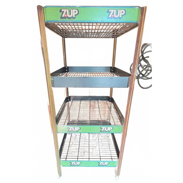 Vintage 7UP Metal Utility Stand on Casters