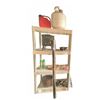 Image 1 : Utility Shelf with Wood Burning Stove, Cast Iron Cauldrons, Propane Tank, Jerry Can