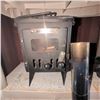 Image 3 : Utility Shelf with Wood Burning Stove, Cast Iron Cauldrons, Propane Tank, Jerry Can