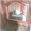 Image 1 : Large Cherry Oak Vanity Mirror with Decorative Crown