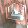 Image 2 : Large Cherry Oak Vanity Mirror with Decorative Crown