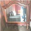 Image 3 : Large Cherry Oak Vanity Mirror with Decorative Crown
