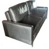 Image 1 : Modern Vegan Leather Futon Sofa with Bottom Pull-Out Bed