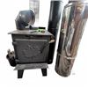 Image 1 : Wood Burning Stove with Maple Leaf Motif and Chimney Kit