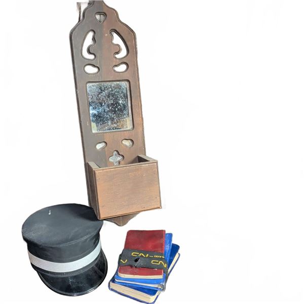Canadian National Railway CN Conductor's Cap, Logbooks, and Wall Organizer