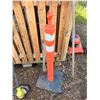Image 8 : Yard Tools Lot: Ryobi Trimmer, Rake, Axe, Traffic Post