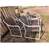Image 6 : Patio Set With Glass Table and Four Metal Strap Chairs