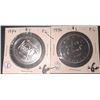 Image 1 : 1974 and 1976 Canada $1 Proof-Like Silver Dollar Coins
