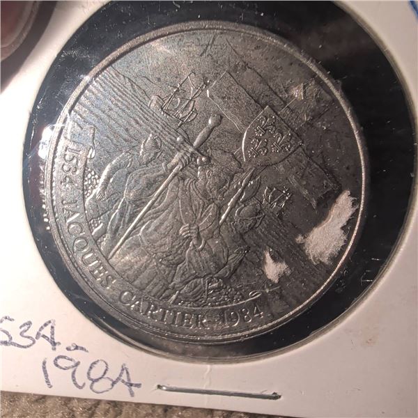 1967 Canada Jacques Cartier Silver Dollar Coin