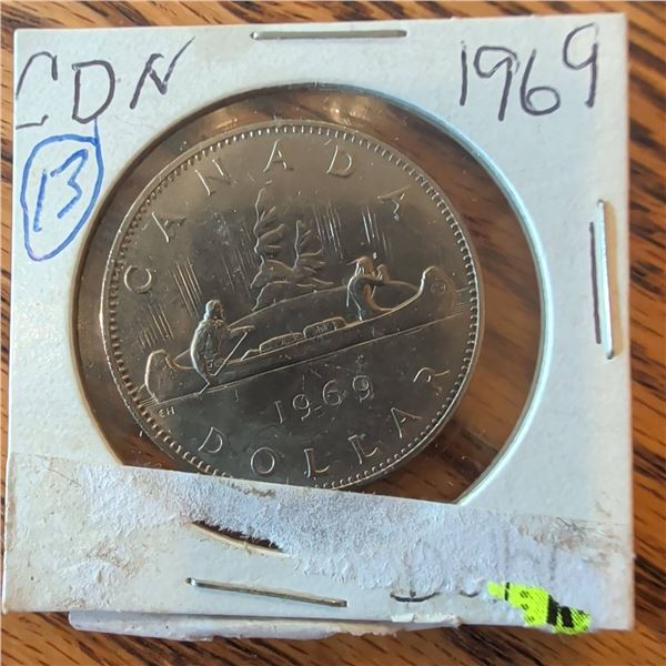 1969 Canadian One Dollar Coin