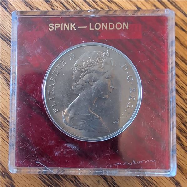 1967 Gibraltar One Crown Coin in Case by Spink London