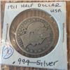 Image 1 : 1911 USA Barber Half Dollar .999 Silver Coin