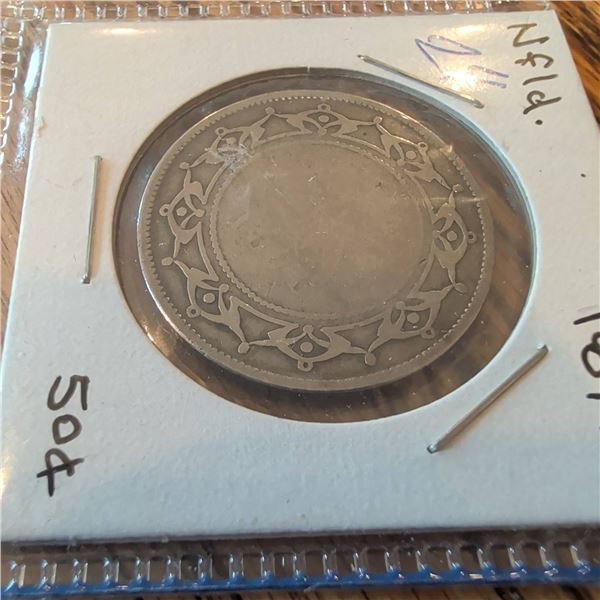 Newfoundland Victoria 50 Cent Silver Coin