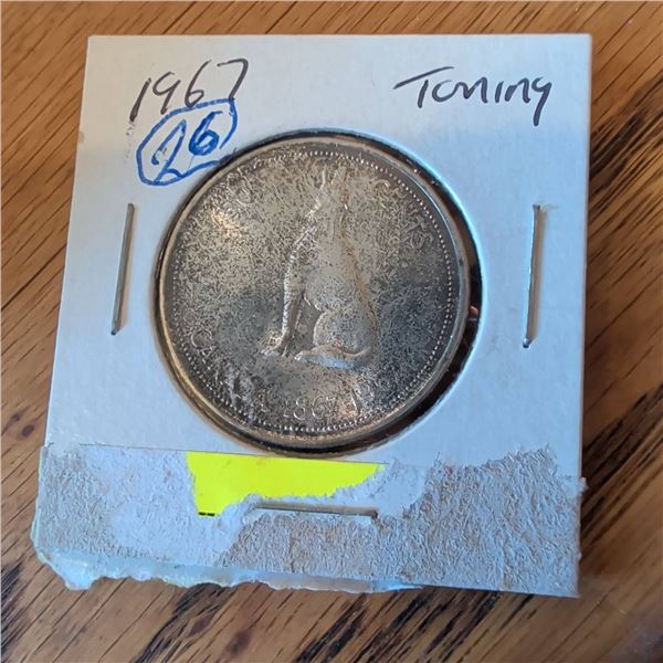 1967 Canada Silver Dollar Coin in Card Holder