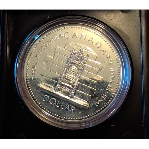 1977 Canada Silver Jubilee Dollar Coin in Display Case