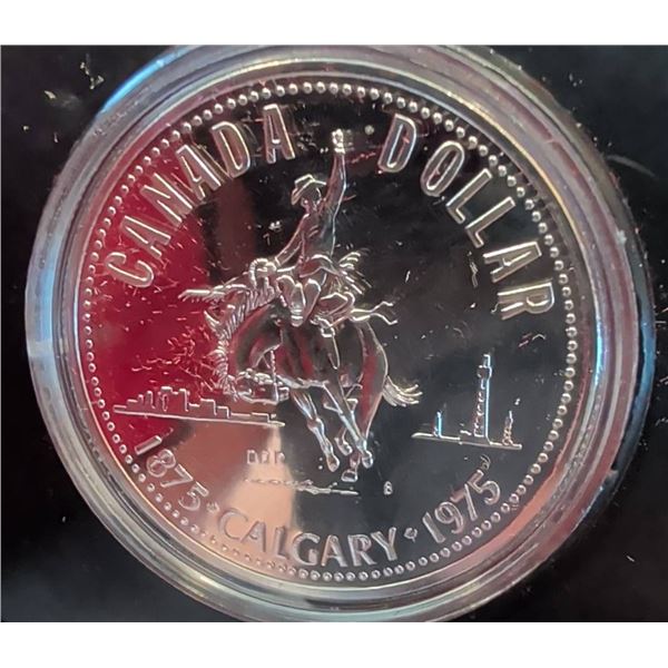 1975 Canada Calgary Centennial Silver Dollar Coin in Case