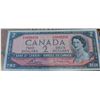 Image 1 : 1954 Bank of Canada $2 Dollar Note, Devil's Face, Red Seal