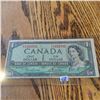 Image 1 : 1954 Bank of Canada $1 Dollar Bill, QEII, Serial #1029705