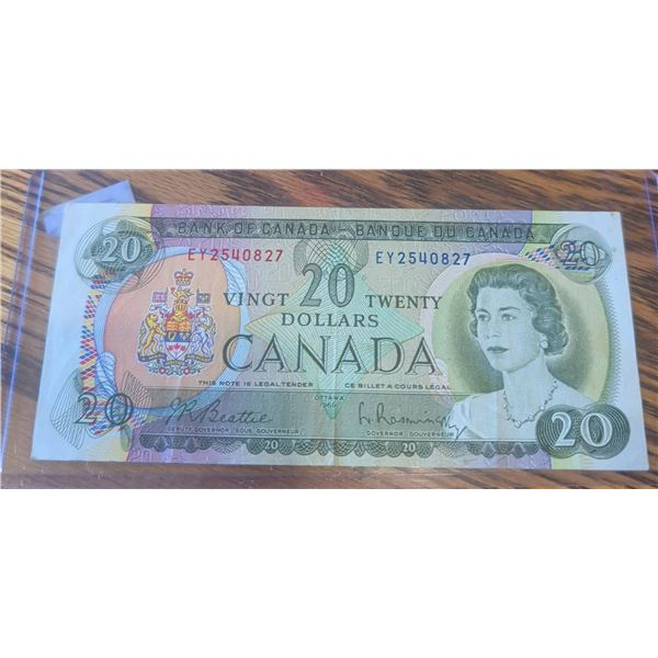 1969 Bank of Canada $20 Bill, Queen Elizabeth II