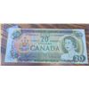 Image 1 : 1969 Bank of Canada $20 Bill, Queen Elizabeth II