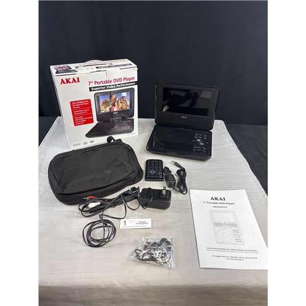 Akai 7" Portable DVD Player In Box