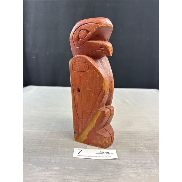 8" Tall West Coast Native Carved Eagle Totem Pole