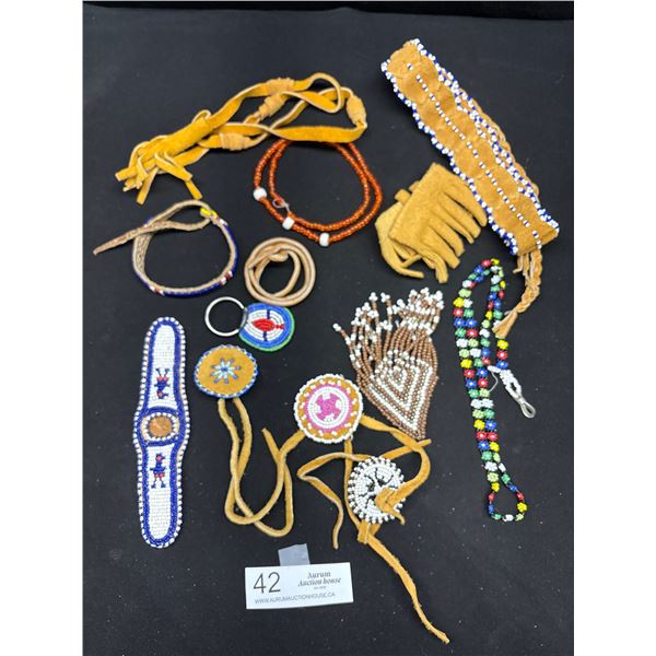 Nice Lot of Beaded and Leather Jewelry Pieces