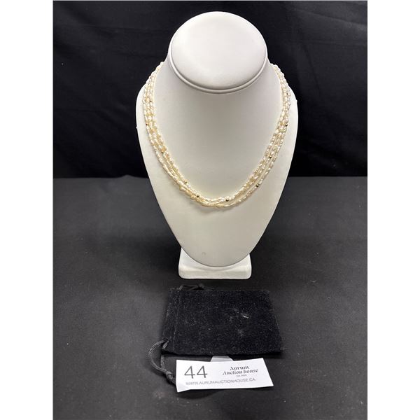 Very Nice Mother of Pearl 3 Strand Necklace w/ 14K Gold Clasp