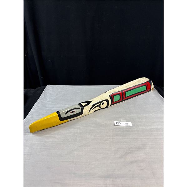 28" Long West Coast Native Carving Nicely Painted and Signed