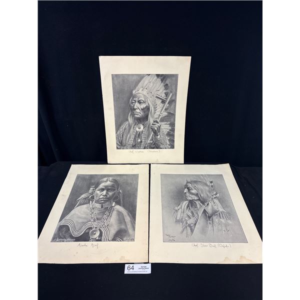 Lot of 3 Native Prints Chief Washaki etc