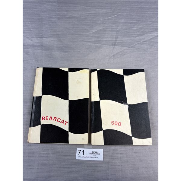 2 1960s Checkered Flag Series Books on Car Racing "Bracelet" Stutz + Indianapolis 500