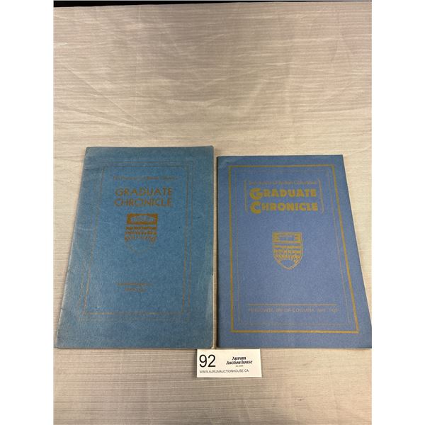 2 U.B.C Graduate Chronicle Booklet 1932 + 1936 (Great London)