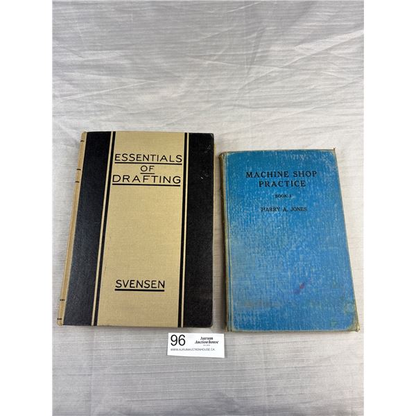 2 Vintage Books 1947 + 1942 on Drafting + Machine Shop Practice