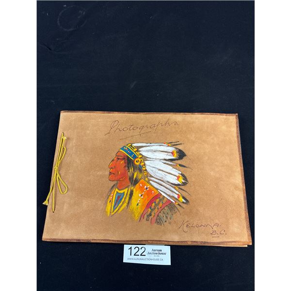 Very Nice Vintage Kelowna BC West Coast Native, Leather Photograph Book, Nicely Made, 12"